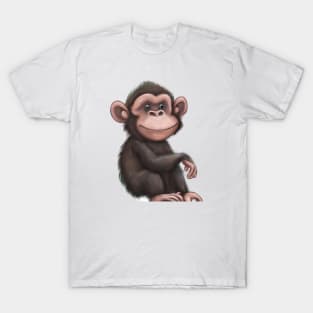 Cute Chimpanzee Drawing T-Shirt